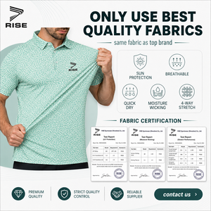 Polo de golf personnalisé pour homme, 92 % polyester, 8 % élasthanne, respirant, antimicrobien, UPF 50, marque privée, fournisseur OEM, en gros - Product Image 3