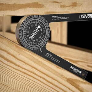 Jauge d'angle en aluminium Lexivon, rapporteur à 360 degrés pour le positionnement et la découpe du bois - Product Image 1