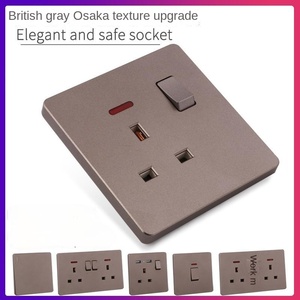 แผงซ็อกเก็ตมาตรฐานอังกฤษ13A คู่พร้อมสวิตช์คู่ยูเอสบีฮ่องกงและเอเชียตะวันออกเฉียงใต้ปลั๊กไฟสีเทาอเนกประสงค์ - Product Image 5
