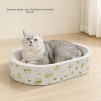 Nouveau lit pour chat en carton ondulé style mignon, griffoir résistant à l'usure, sans poussière, extra-épais, tissage dense, toutes saisons