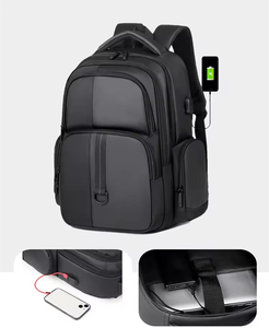 Sacs à dos décontractés pour hommes en gros, sacs à dos de voyage multi-couches avec port USB, résistants à la saleté, grande capacité - Product Image 4