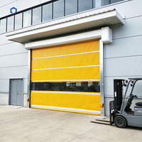 Porte rapide à enroulement en PVC de haute qualité, à actionnement électrique rapide, pour entrepôt industriel, rideau en tissu plastique PVC rouge, salle blanche