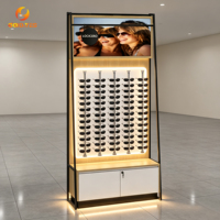 Unidad de Exhibición Modular para Gafas, Exhibidor de Pared Personalizado para Lentes de Sol con Barras Colgantes y Armarios con Cerradura