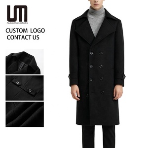 Manteau D'hiver Long En Laine Pour Homme - Coupe Ajustée - Col à Revers - Style Décontracté - Coupe Ajustée, 0A-Vert Kaki, L