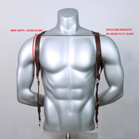 Arnés de Pecho de Cuero PU Resistente al Agua con Tirantes Ajustables, Correas de Hombro y Brazos, Cinturón Negro SM Sexy y Divertido Estilo Punk