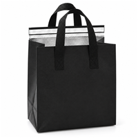 Sac isotherme en aluminium non tissé avec base carrée large, logo personnalisé pour la livraison de nourriture et les plats à emporter des restaurants