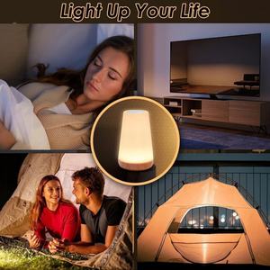 Lampe de chevet LED tactile avec télécommande, lumière à intensité variable, changement de couleur RVB, rechargeable par USB, lampe portable - Product Image 4