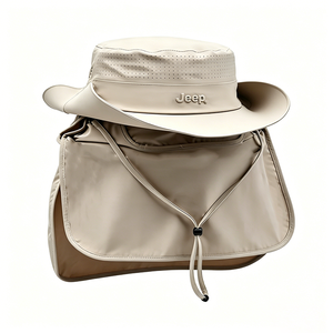 Adjustable Neck Flap Sun <b>Hat</b>-Lightweight Breathable UPF 50+ Silk 3D Embroidery Outdoor Bucket <b>Hat</b> for Hiking Fishing Gardening - Product Image 4