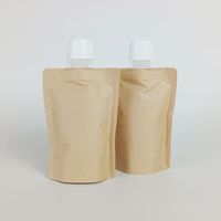 250ml écologique réutilisable papier Kraft soins de la peau cosmétique shampooing savon liquide emballage sac MOQ500 Flip Cap Gravure impression