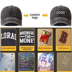 Gorra de Béisbol de Mezclilla Ajustable, Estilo Vintage, con Efecto Desgastado, Personalizable con Logotipo Bordado, para Hombre y Mujer - Product Image 5