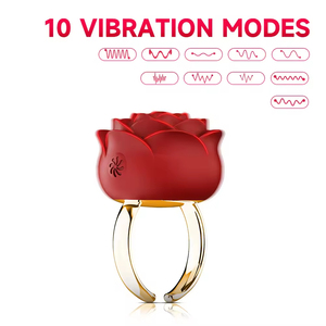 Anillo Vibrador de Clítoris con Forma de Rosa para Mujeres, Mini Vibrador de Dedo con Forma de Rosa, Juguete Sexual - Product Image 4