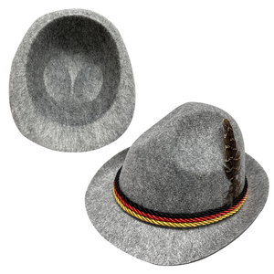 Chapeau en laine de style allemand OEM avec bande rayée à plumes, chapeau de fête unisexe pour adulte, 56-58 cm, quatre saisons - Product Image 2