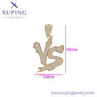 X000852946 Bijoux XUPING Pendentif Grand Lettre VS Personnalisé Style Hip Hop Rapper Iced Out pour Collier