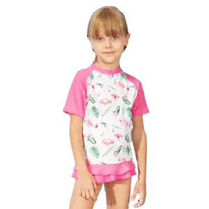 Tute da surf in due pezzi per bambina costumi da bagno da spiaggia UPF protezione solare abbigliamento Rash Guard