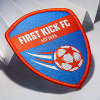 Écussons amusants personnalisés pour club de football, à thermocoller, brodés, pour vêtements, étiquettes tissées