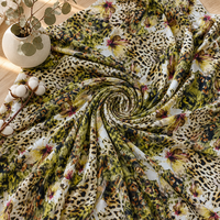 Tissu en rayonne 100% à imprimé animal et floral, tissé, doux et confortable, pour robes femme et ameublement, impression numérique, direct usine