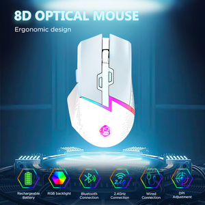 Inalámbrico 2,4 GHz para Paw3311 Juego Gaming Mouse Escritorio Óptico ABS Plástico RGB <span class=keywords><strong>Pc</strong></span> Logotipo personalizado DPI 12000 Ratón ergonómico - Product Image 5