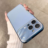 Couverture de téléphone portable d'origine de luxe pour iPhone 13 14 15 Pro Max AG couverture de téléphone portable rigide en verre pour iPhone grande fenêtre