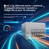 8베이 N100 CPU NAS PC 2랜 네트워크 스토리지 서버 컴퓨터 RAID 하드 드라이브 개인 클라우드 미니 PC 최대 160TB 지원