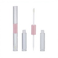Tubes de brillant à lèvres à double tête de haute qualité Conteneurs d'emballage de baume à lèvres personnalisés Tubes de rouge à lèvres OEM Tubes de brillant à lèvres rotondité pour