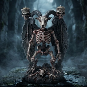 Portavelas de Resina con Forma de <span class=keywords><strong>Esqueleto</strong></span> de <span class=keywords><strong>Cabra</strong></span>, Estatua Gótica de <span class=keywords><strong>Esqueleto</strong></span> para Halloween, Escultura Hecha a Medida, Decoración para el Hogar, Adorno de Mesa - Product Image 1