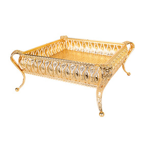 Metall tablett Luxus <span class=keywords><strong>Gold</strong></span> Hohl platte Nüsse/Obst/Kuchenst änder Hochzeit Mittelstücke Home Tisch dekoration - Product Image 6