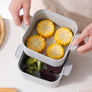 Support OEM Eco-Friendly Silica Gel Square Multifunctional Induction Cooker Safe <b>Steamer</b> Thermal Boxes with Handle - Product Image 1
