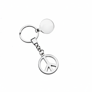Portachiavi con Simbolo della Pace in Pelle e Metallo per Hotel - Product Image 2