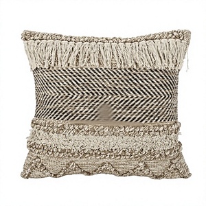 Bohemian Woven Wool <b>Throw</b> <b>Pillow</b> Square Geometric Pattern Decorative Cushion Cover Handmade Indoor Outdoor Non-Toxic Removable - Product Image 1