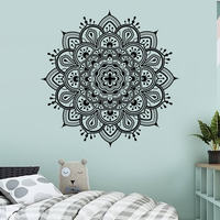 Pochoir mural de grandes fleurs mandalas (52x52cm) Décoration de studio de yoga Pochoir de peinture d'art mandala