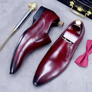 Nuevo Modelo 2025, Zapatos Formales de Negocios para Hombre, de Piel Vacuna de Primera Capa, Estilo Inglés, Punta Puntiaguda, Sin Cordones, Zapatos de Boda, Cuero Genuino - Product Image 4