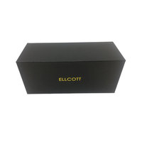 Étui à lunettes de soleil avec logo personnalisé en relief, boîtes rigides, laminage mat, recyclable, biodégradable, emballage en carton rigide noir