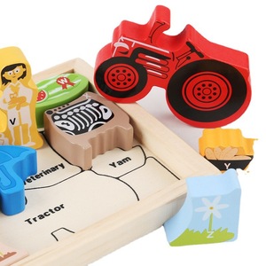 COMMIKI Tinker jouets blocs de construction en <span class=keywords><strong>bois</strong></span> modèle en <span class=keywords><strong>bois</strong></span> Kits de blocs de construction assemblage jouet cadeau en <span class=keywords><strong>bois</strong></span> empilable animaux blocs jouet - Product Image 2