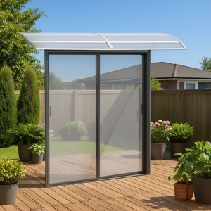 Auvent de porte transparent en aluminium pour extérieur, design contemporain, pour utilisation avec gazebo ou pergola - Product Image 2