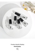 Flacons carrés transparents en verre pour vernis à ongles, imprimés en sérigraphie, contenants de distribution pour vernis gel vides - 5ml/10ml/15ml