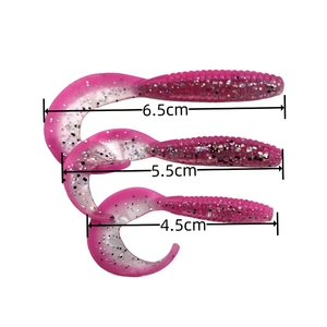 เหยื่อปลอมแบบนิ่มหางงอ 20 ชิ้น/ถุง ขนาด 4.5 ซม. 5.5 ซม. หางเดี่ยวแบบมีเกลียว สำหรับตก<span class=keywords><strong>ปลา</strong></span>แบสและ<span class=keywords><strong>ปลา</strong></span>แมนดาริน - Product Image 2