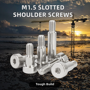 Tornillo de acero M1.5 con cabeza plana ranurada y hombro, media rosca, estándar métrico/DIN923, grado A2-70, tornillo de hombro sin cabeza - Product Image 2