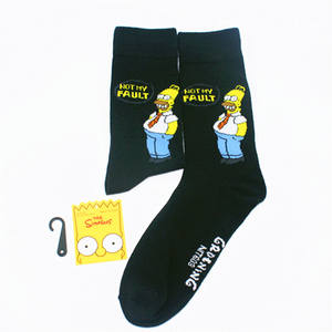 Pedido Mínimo 12 Pares Moda 2023 Calcetines de Estilo Cómic Animado Los <span class=keywords><strong>Simpson</strong></span> para Hombre Calcetines de Algodón de Anime - Product Image 4