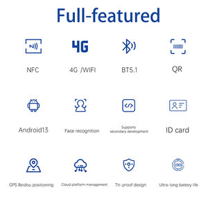 Machine de pointage des présences biométrique portable pour le <span class=keywords><strong>personnel</strong></span> d'entreprise, avec reconnaissance faciale, NFC et code QR, résistante aux intempéries - Product Image 6