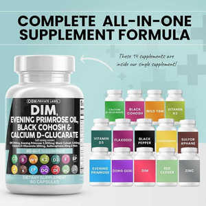 All-in-1 Suplemento DIM Evening Primrose <span class=keywords><strong>Black</strong></span> <span class=keywords><strong>Cohosh</strong></span> Cálcio D-Glucarato-Suporte Hormonal Vitaminas Cápsulas para Mulheres - Product Image 2
