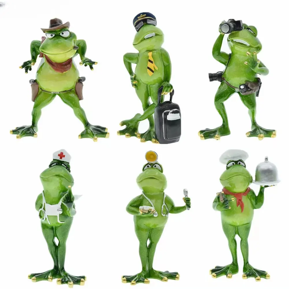 Home Decoration Animal Chef Dental Nurse Photographer Cowboy Frog Resin Decorative Crafts