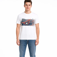 T-shirt personnalisé imprimé rétro course automobile, motif à carreaux, pour hommes et femmes, en coton, style streetwear décontracté, 2026, usine OEM ODM