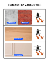 Accessoires très demandés, vente en gros d'usine, crochets robustes pour outils de garage, fixation murale, revêtement antidérapant, support de rangement