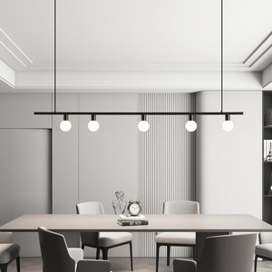 โคมไฟระย้าห้องอาหารทองแดงทั้งชิ้น สไตล์มินิมอลทันสมัย ปี 2024 ดีไซน์นอร์ดิกแบบเส้นเดียว สำหรับโต๊ะยาว - Product Image 6