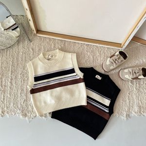 <span class=keywords><strong>Gilet</strong></span> en coton pour bébés filles, pull <span class=keywords><strong>tricot</strong></span>é à rayures pour enfants, vêtements décontractés pour tout-petits garçons, personnalisable - Product Image 4