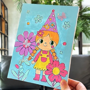 2024 nuova vernice stampata a Laser per numero di tela Kit per bambina cappello telaio Still Life soggetto paesaggio per la decorazione della casa - Product Image 5