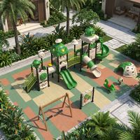 Ensemble de jeux d'extérieur commercial pour enfants, toboggan en plastique durable, équipement de terrain de jeu pour la communauté extérieure