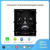 Écran vertical IPS 97 pouces transfrontalier, système de navigation Android universel, commande centrale pour téléphone portable
