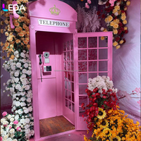 LEDA Cabine téléphonique rétro avec rangement, grande sculpture d'extérieur, pour bar, café, décoration intérieure, centre commercial, événement de mariage