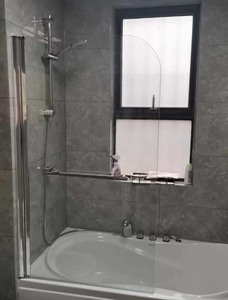 Schermo <span class=keywords><strong>doccia</strong></span> in vetro con design divisorio per vasca da bagno - Product Image 4